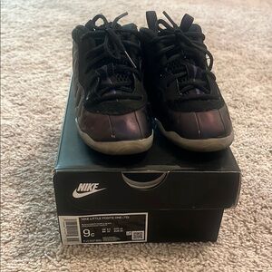 Nike Little Posite One Kids Sneakers - Black and Purple